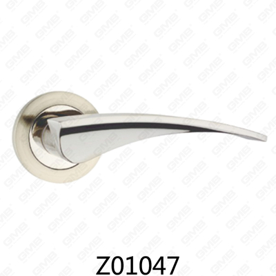 Poignée de porte en aluminium en alliage de zinc et rosette avec rosette ronde (Z01047)
