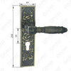 Poignée de porte Poignée de quincaillerie de porte en bois Poignée de porte sur plaque pour serrure à mortaise par poignée de plaque de porte en alliage de zinc ou en acier (E612-E08-DAB)