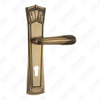 Poignée de porte Poignée de quincaillerie de porte en bois Serrure de poignée de porte sur plaque pour serrure à mortaise par poignée de plaque de porte en alliage de zinc ou en acier (ZL928-Z96-DYB)