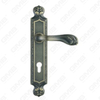 Poignée de porte Poignée de quincaillerie de porte en bois Serrure de poignée de porte sur plaque pour serrure à mortaise par poignée de plaque de porte en alliage de zinc ou en acier (ZL962-Z90-DAB)