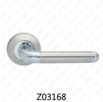 Poignée de porte en aluminium en alliage de zinc et rosette avec rosette ronde (Z02168)