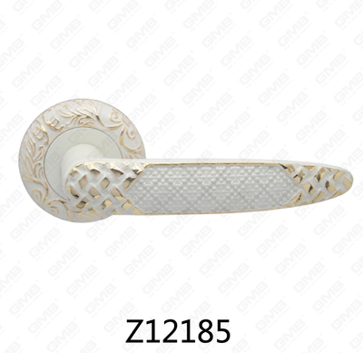 Poignée de porte en alliage de zinc et de rosace en aluminium avec rosace ronde (Z12185)