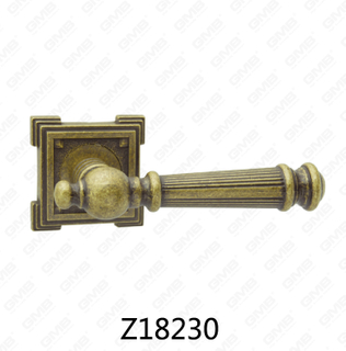 Poignée de porte en aluminium en alliage de zinc et rosace avec rosace ronde (Z18230)