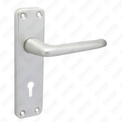 Poignée de porte en aluminium oxygénée sur plaque Poignée de porte en plaque (39913)