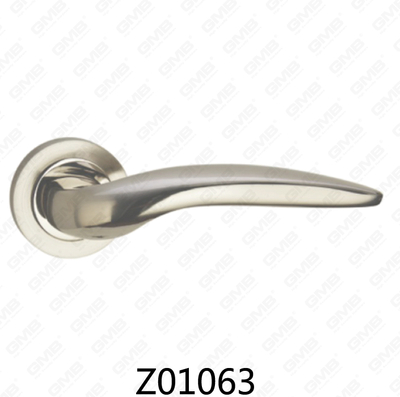 Poignée de porte en aluminium en alliage de zinc et rosette avec rosette ronde (Z01063)