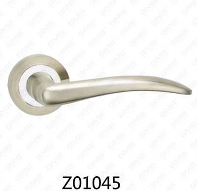 Poignée de porte en aluminium en alliage de zinc et rosette avec rosette ronde (Z01045)