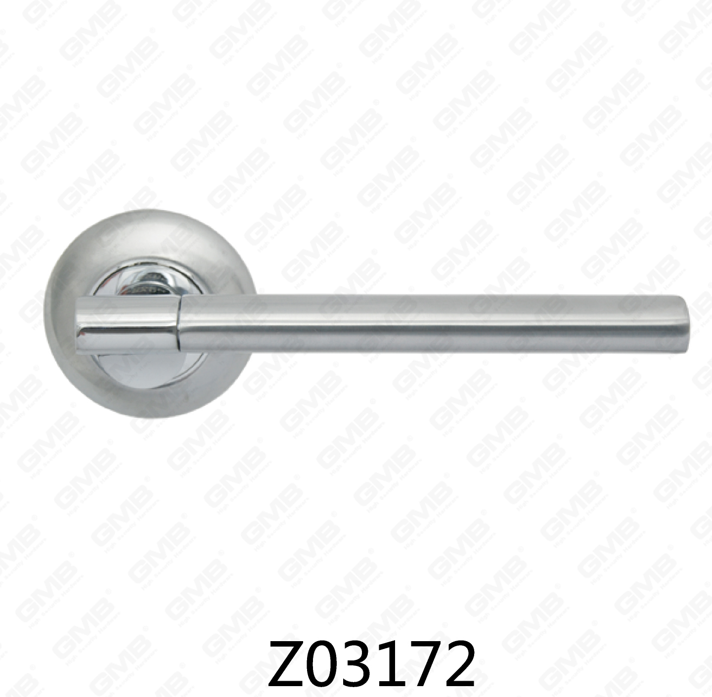 Poignée de porte en aluminium en alliage de zinc et rosace avec rosace ronde (Z02172)