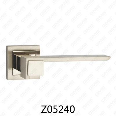 Poignée de porte en aluminium en alliage de zinc et rosette avec rosette ronde (Z05240)