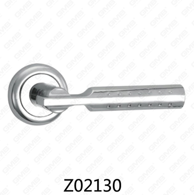 Poignée de porte en aluminium en alliage de zinc et rosette avec rosette ronde (Z02130)