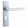 Poignée de porte en aluminium oxygénée sur plaque Poignée de porte en plaque (G401-G25-F)