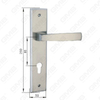 Poignée de porte Poignée de quincaillerie de porte en bois Poignée de porte sur plaque pour serrure à mortaise par poignée de plaque de porte en alliage de zinc ou en acier (L212-Z65-KC)