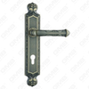 Poignée de porte Tirer la manche de porte en bois Handle de verrouillage Poignée de porte de porte sur plaque pour la mousse de serrure à mortaise par alliage de zinc ou poignée de plaque de porte en acier (ZL96295-DAB)