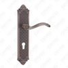 Poignée de porte Tirer la poignée de la quincaillerie de porte en bois Handle de verrouillage Handle de porte sur plaque pour mousse de mortelle par alliage de zinc ou poignée de plaque de porte en acier (ZL966113-DAC)