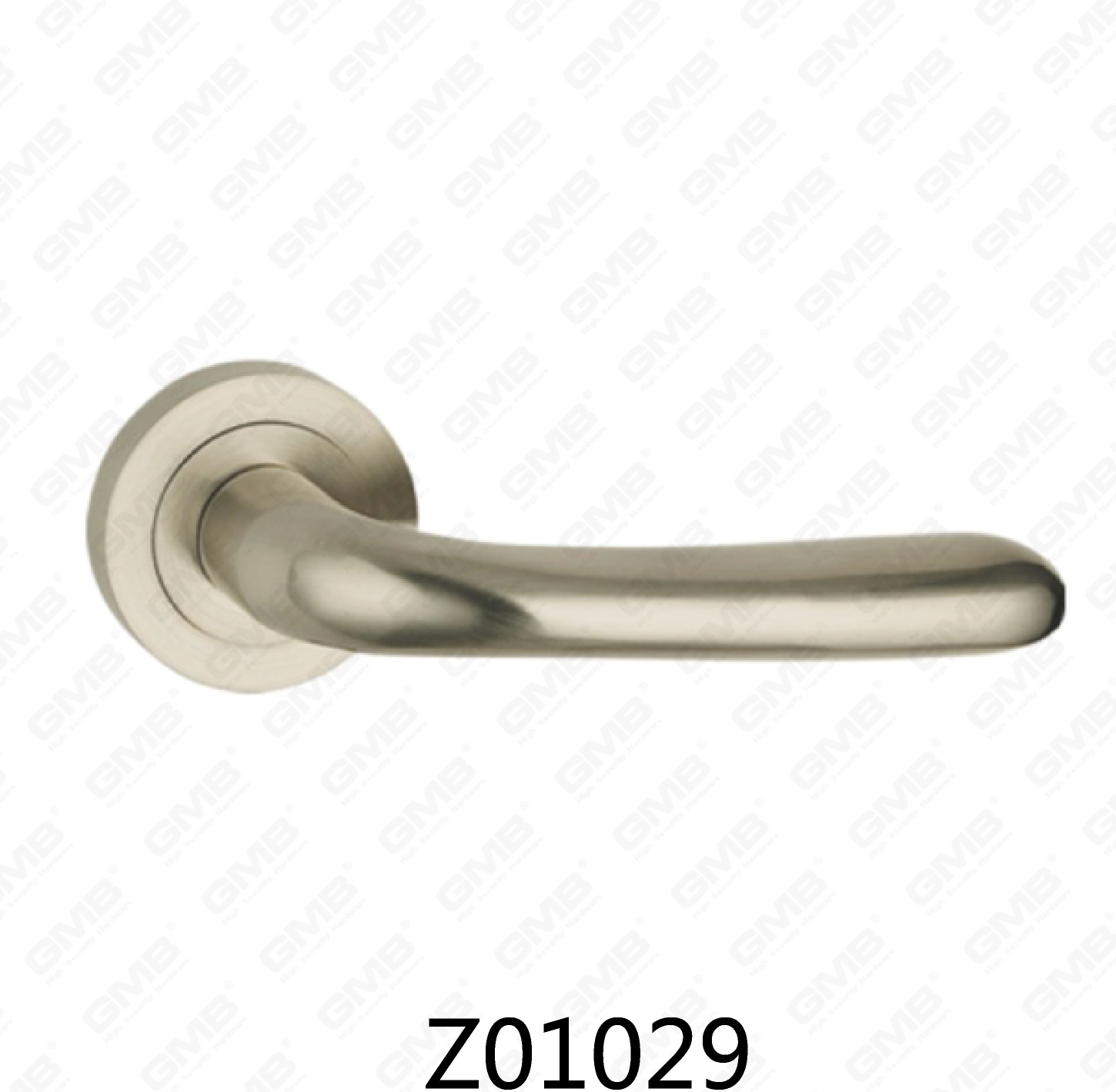 Poignée de porte en aluminium en alliage de zinc et rosace en zamak avec rosace ronde (Z01029)