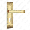 Poignée de porte Tirer la manche de porte en bois Handle de verrouillage de verrouillage Poignée de porte sur plaque pour mousse de serrure à mortaise par alliage de zinc ou poignée de plaque de porte en acier (ZM45185-GPB x)