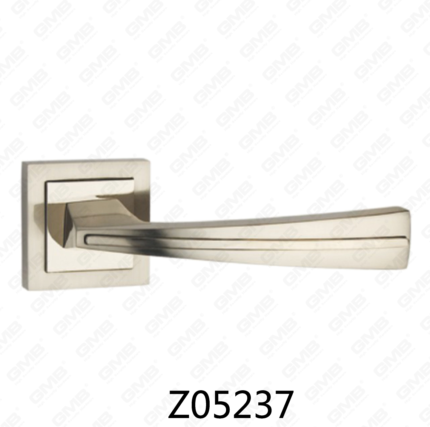 Poignée de porte en aluminium en alliage de zinc et rosace avec rosace ronde (Z05237)