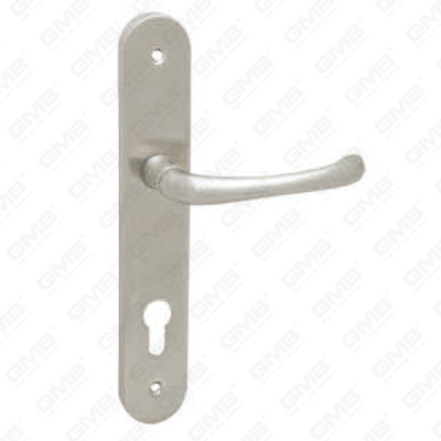 Poignée de porte en aluminium oxygénée sur plaque Poignée de porte en plaque (215B)