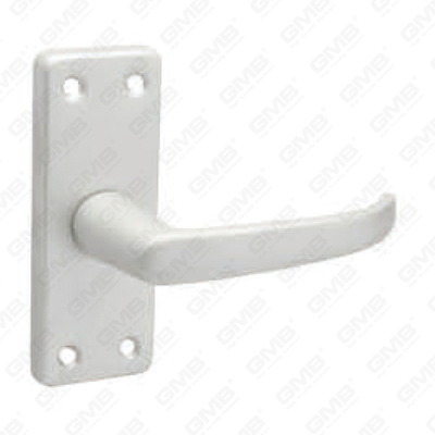 Poignée de porte en aluminium oxygénée sur plaque Poignée de porte en plaque (31044)