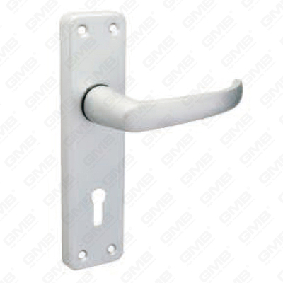 Poignée de porte en aluminium oxygénée sur plaque Poignée de porte en plaque (31022)