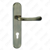 Poignée de porte Poignée de quincaillerie de porte en bois Poignée de porte sur plaque pour serrure à mortaise par poignée de plaque de porte en alliage de zinc ou en acier (L860-R52-DAB)
