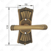 Poignée de porte Poignée de quincaillerie de porte en bois Poignée de porte sur plaque pour serrure à mortaise par poignée de plaque de porte en alliage de zinc ou en acier (CF128-C96-DYB)