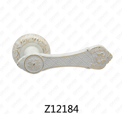 Poignée de porte en aluminium en alliage de zinc et rosace avec rosace ronde (Z12184)