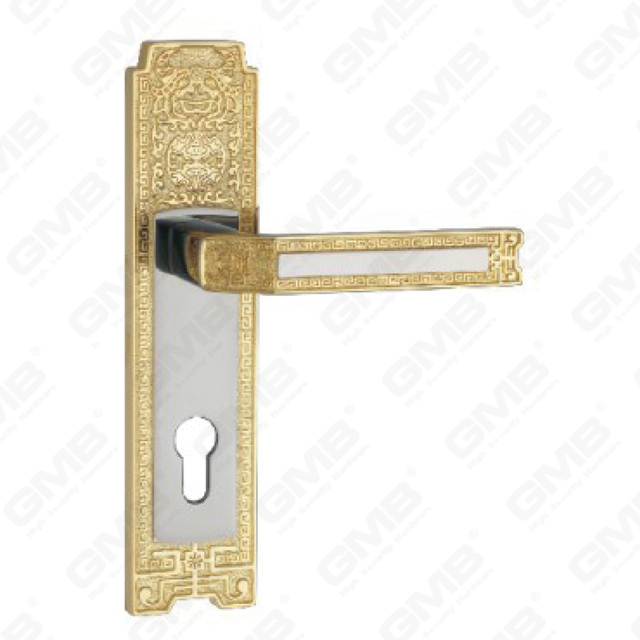 Poignée de porte Tirer la poignée de la quincaillerie de porte en bois Handle de verrouillage Poignée de porte sur plaque pour mousse de serrure à mortaise par alliage de zinc ou poignée de plaque de porte en acier (ZM862B32-Hg)