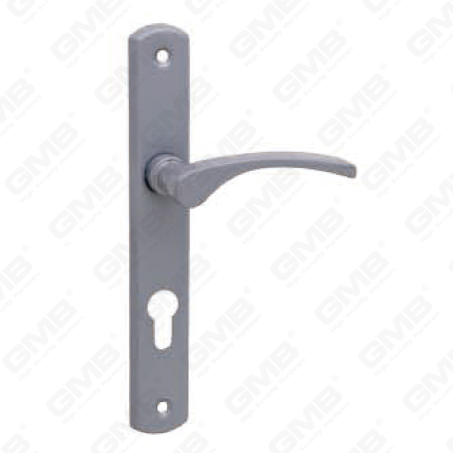 Poignée de porte en bois Poignée de quincaillerie de porte Serrure Poignée de porte sur plaque pour serrure à mortaise par poignée de plaque de porte en alliage de zinc ou en acier (3309)