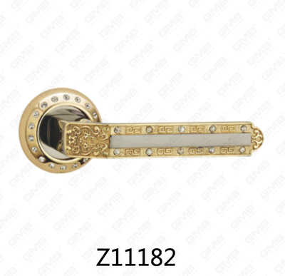 Poignée de porte en aluminium en alliage de zinc et rosace avec rosace ronde (Z11182)