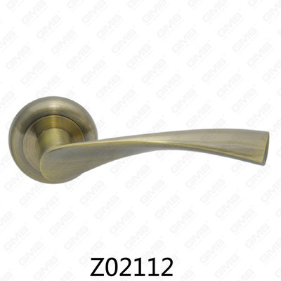 Poignée de porte en aluminium en alliage de zinc et rosette avec rosette ronde (Z02112)