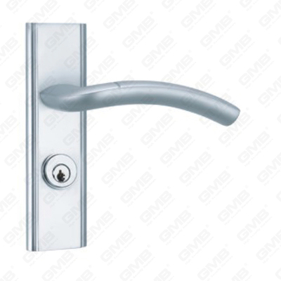 Poignée de porte en aluminium oxygénée sur plaque Poignée de porte en plaque (G364-G79)