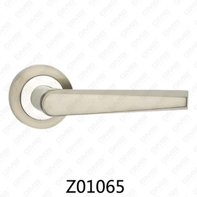 Poignée de porte en aluminium en alliage de zinc et rosette avec rosette ronde (Z01065)