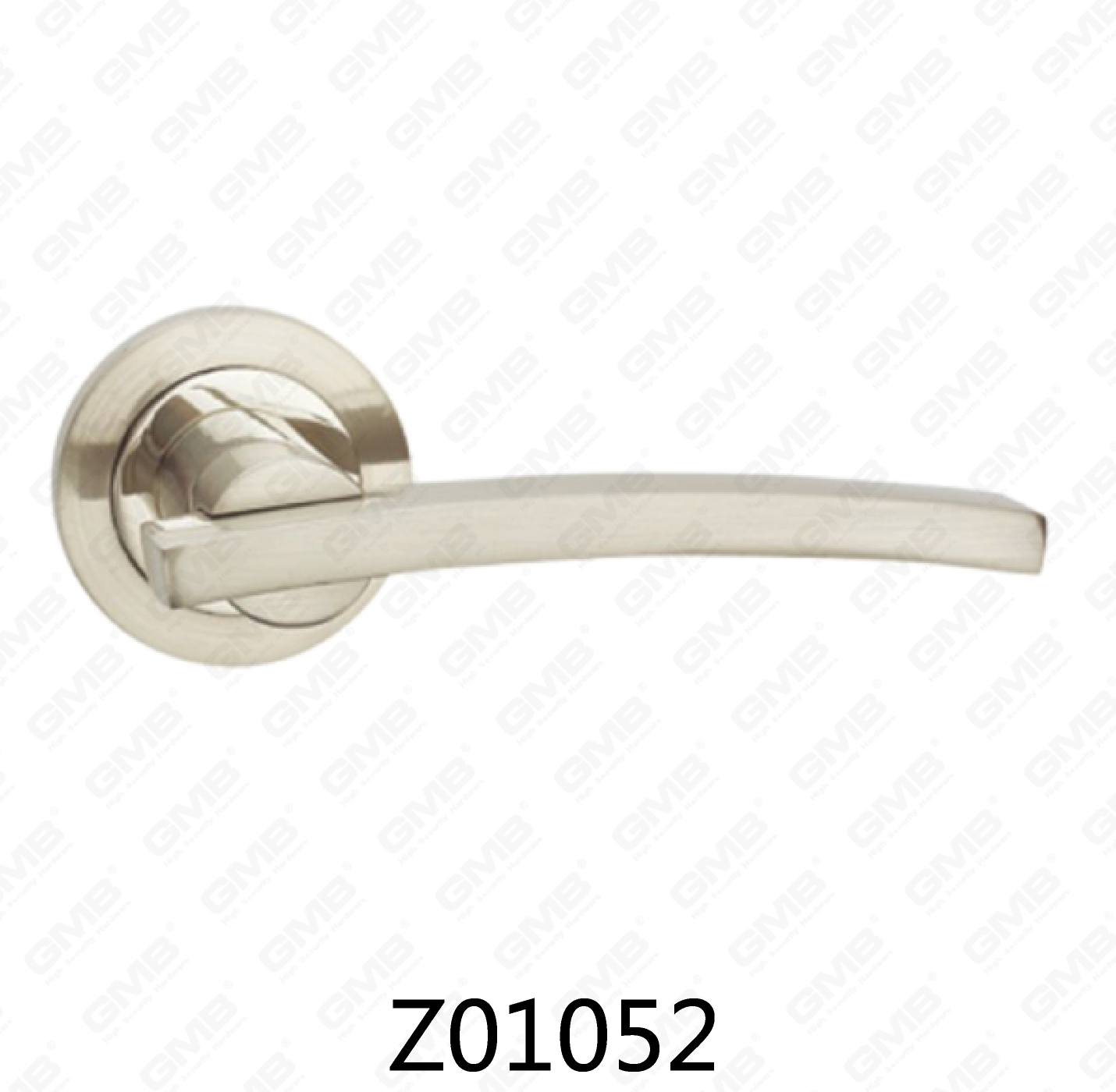 Poignée de porte en aluminium en alliage de zinc et rosette avec rosette ronde (Z01052)