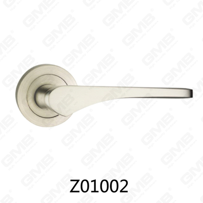 Poignée de porte de rosace en aluminium en alliage de zinc et de zinc avec rosace ronde (Z01002)
