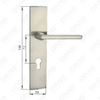 Poignée de porte Poignée de quincaillerie de porte en bois Serrure Poignée de porte sur plaque pour serrure à mortaise par poignée de plaque de porte en alliage de zinc ou en acier (L201-Z25-N)
