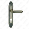 Poignée de porte Tirer la poignée de la quincaillerie de porte en bois Handle de verrouillage Poignée de porte sur plaque pour mousse de mortelle par alliage de zinc ou poignée de plaque de porte en acier (L861-RA16-AB)
