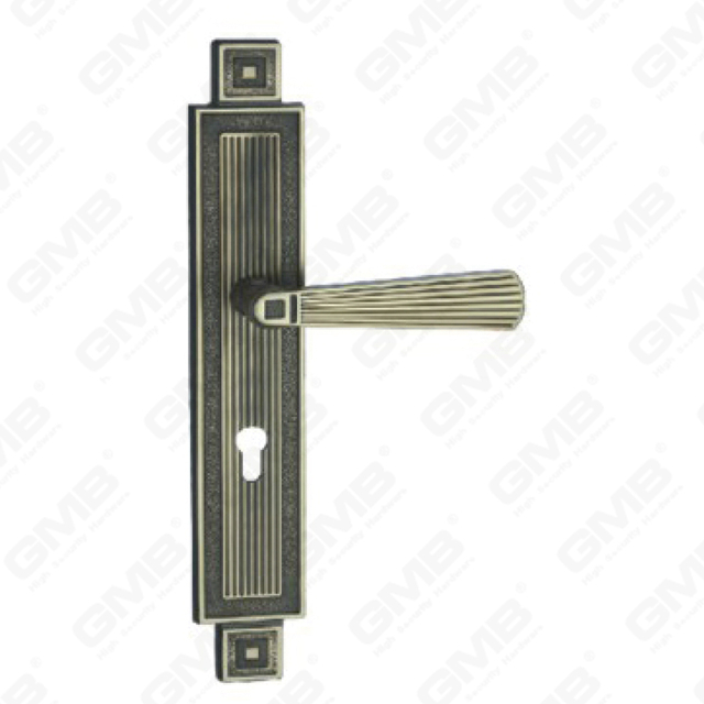 Poignée de porte Tirer la manche de porte en bois Handle de verrouillage Handle de porte de verrouillage sur plaque pour la mousse de serrure à mortaise par alliage de zinc ou poignée de plaque de porte en acier (ZL958B40-Dab)